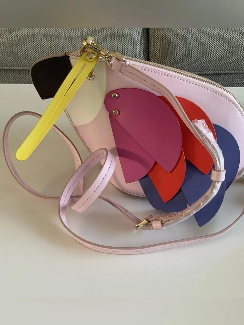 KATE SPADE FLOCK PARTY PARROT LEATHER CROSSBODY NWT